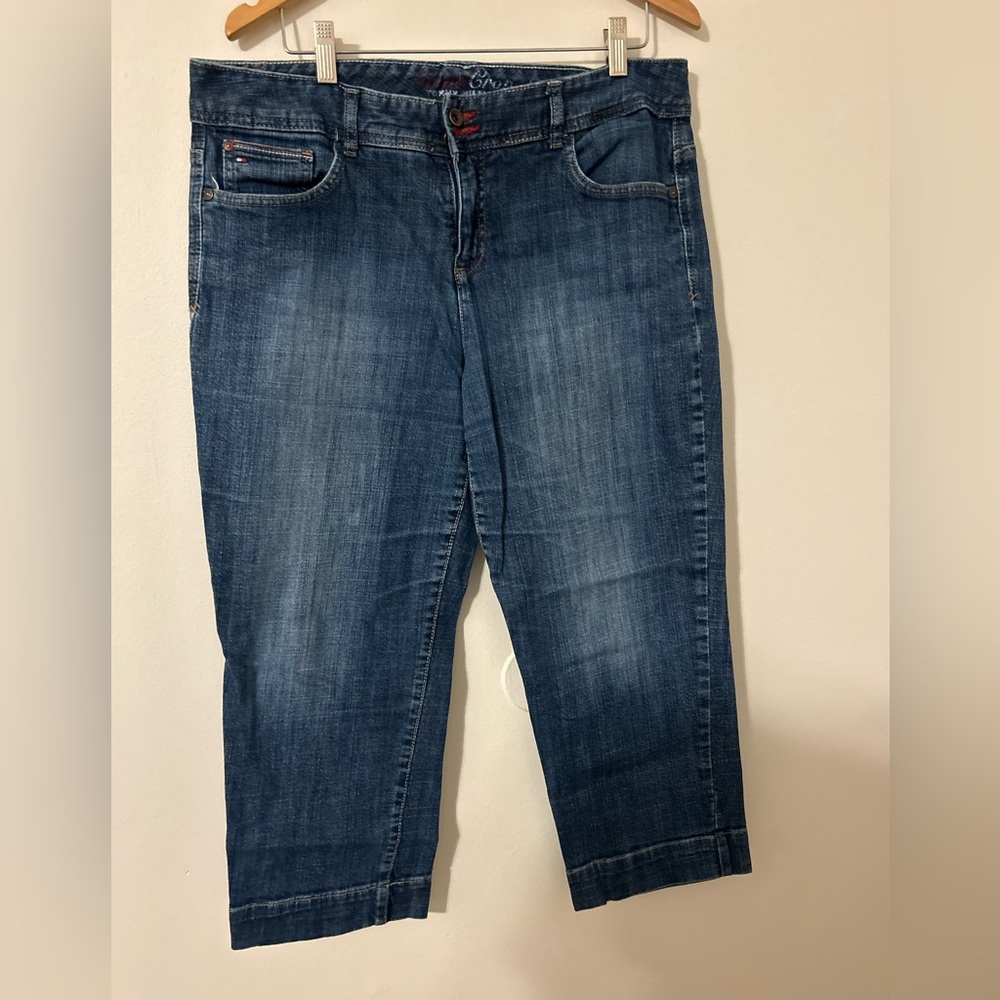 EUC TOMMY HILFIGER Hope Crop Women’s Blue Denim Crop Jeans, Womens Size 14